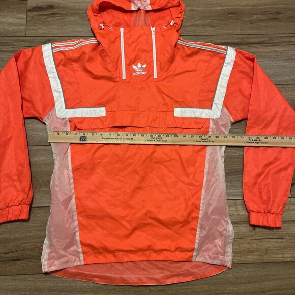 Men's adidas BR8 OTH Anorak Hooded Windbreaker Jacket SMALL Solred Lightweight - Picture 5 of 9